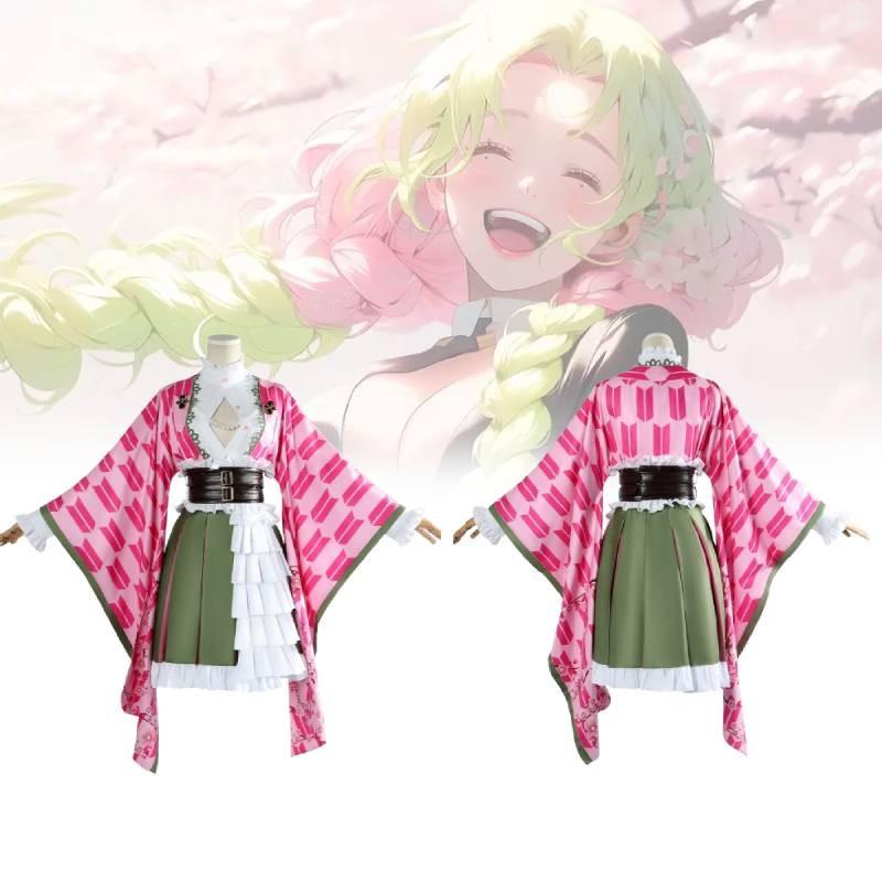 Kanroji Demon Slayer Mitsuri Cosplay Costume Japanese Style Kimono Outfit Gift