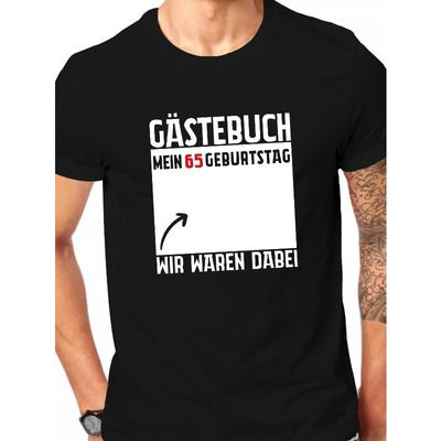 European Sizes Men's T-Shirt Mein 65 Geburtstag Crinkle, Casual Round Neck Short Sleeve