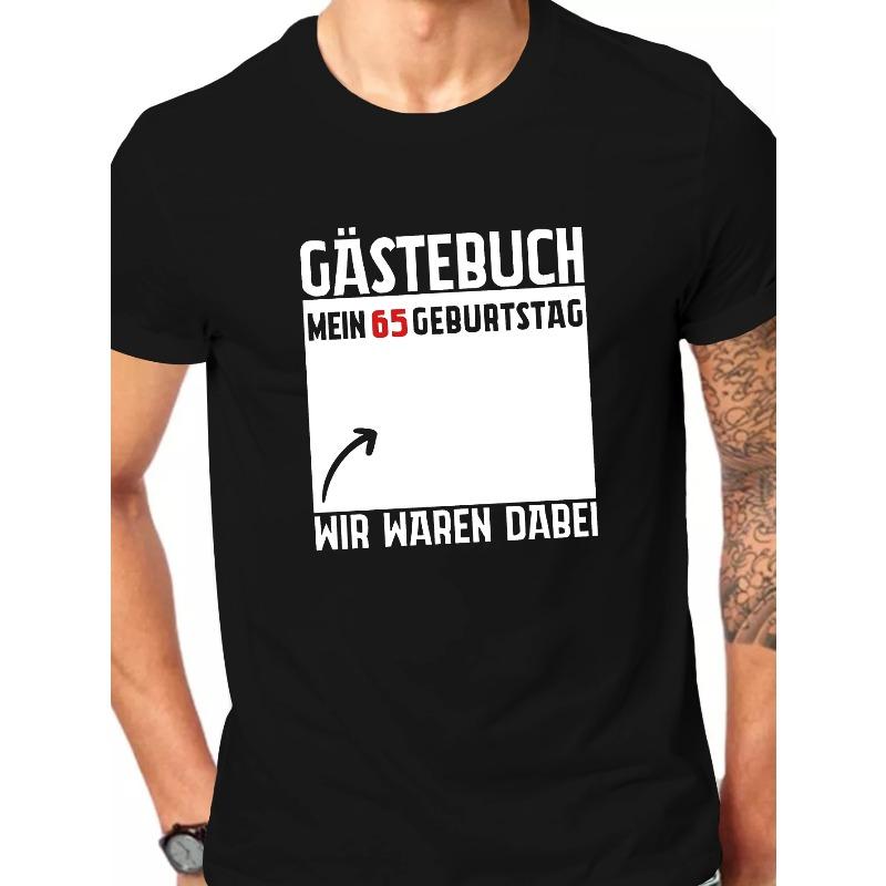 

European sizes Men s T-Shirt Mein 65 Geburtstag Crinkle, Casual Round Neck Short Sleeve XL чорний