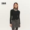 Semir Women's Round Neck 100% Wool Knit Sweater
