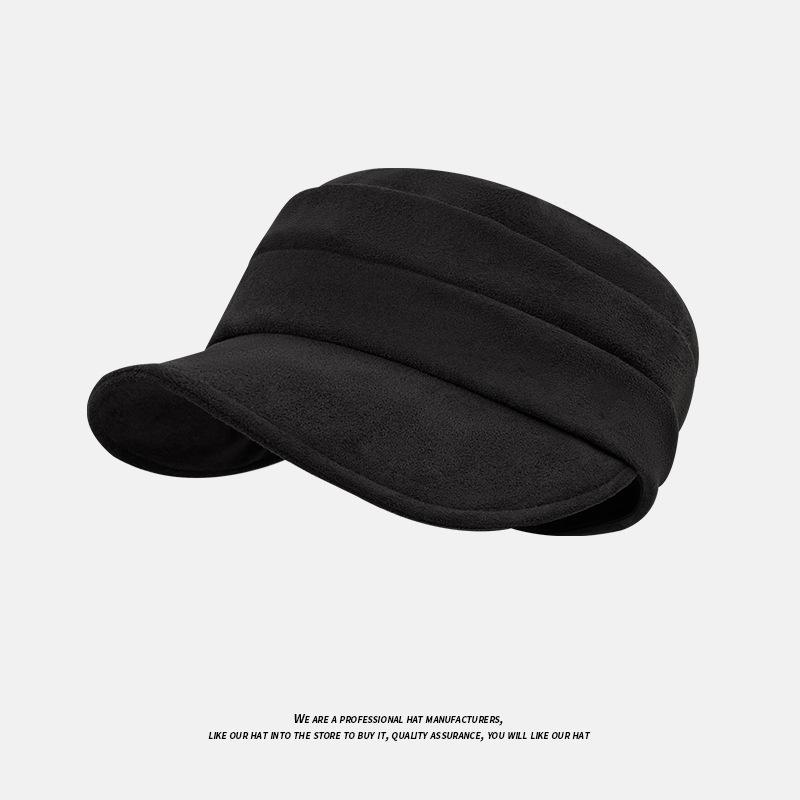 British Hat Women's Suede Pleated Equestrian Hat Versatile Flat Hat Autumn and Winter Versatile Literary Painter Hat