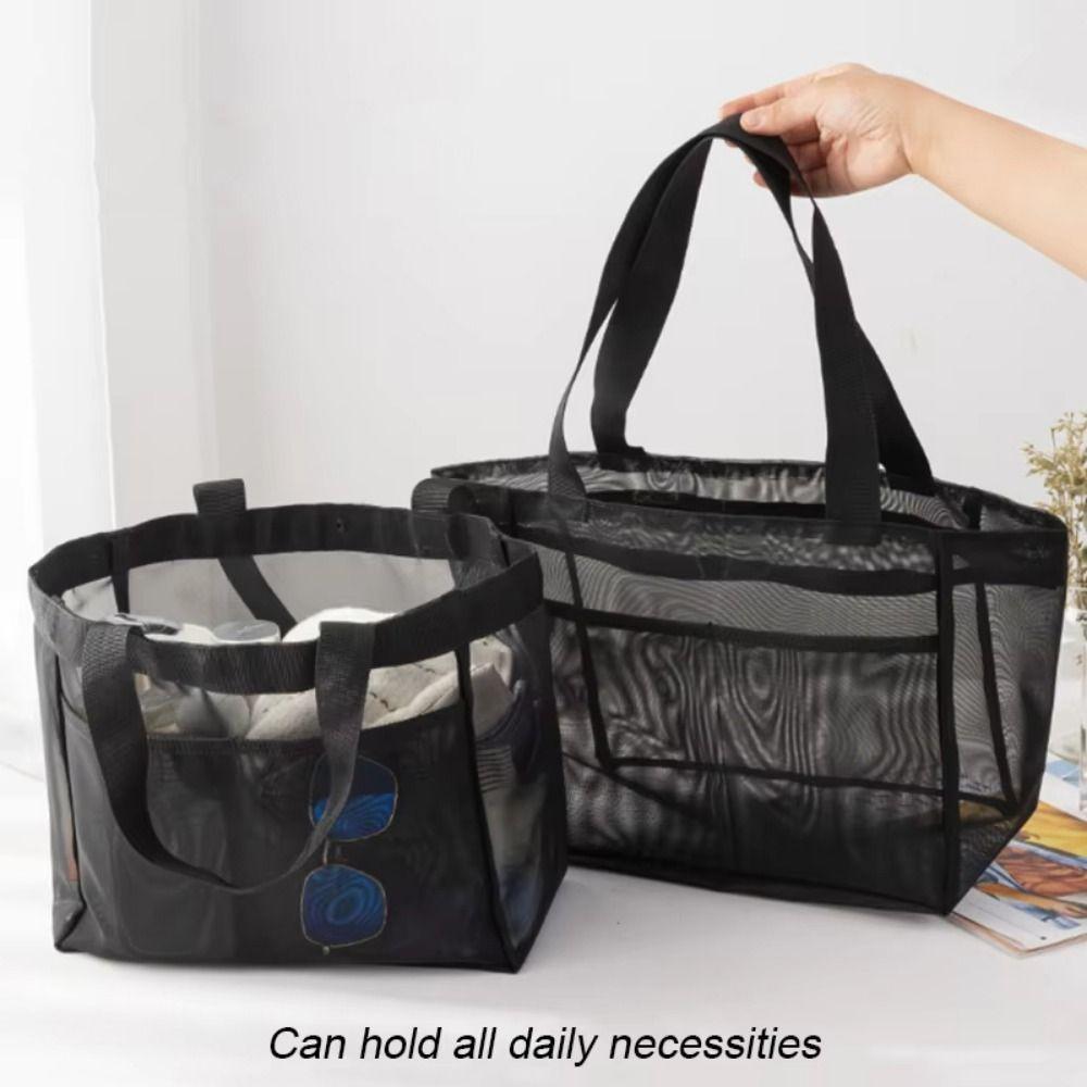 Breathable Travel Net Handbag Transparent Nylon Bathing Wash Pouch Mesh Clothing Pocket  Grocery