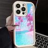 Pink Sunset Beach Dreamy Scenery Phone Case for iPhone 16 17 Air 16E 15 Pro Max 14 Plus 13 12 Mini Capa Soft Shell Silicone Fund