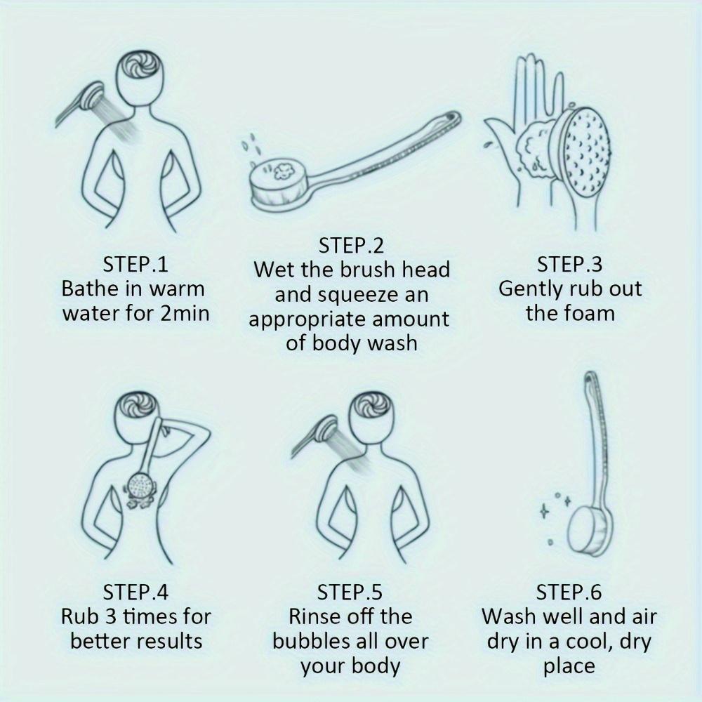 Double-sided Mud Rubbing, Long-handled Soft Bristles, Bath Brushes, Back Rubbing, Body Massage, Exfoliation, 2-in-1 Bath and Bath Bomb Brush