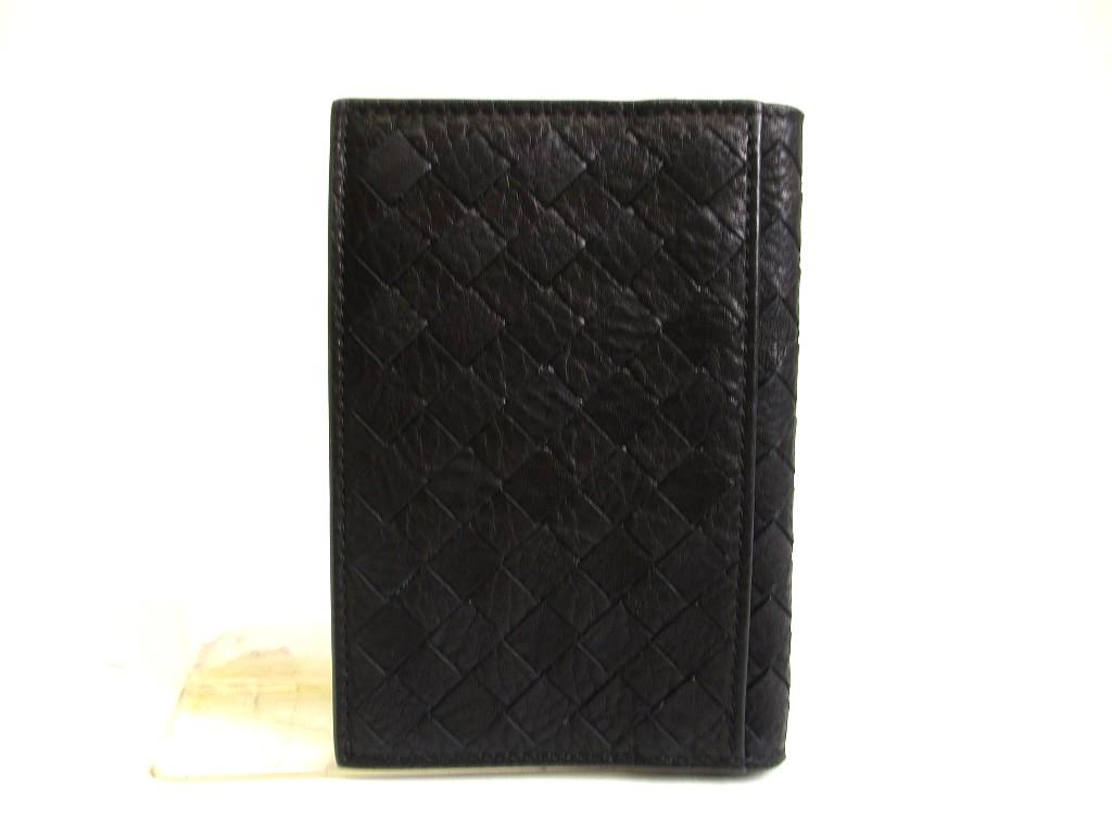 Authentic BOTTEGA VENETA Intrecciato Black Leather Business Card Holder #885  Refurbished