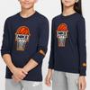 Nike Sportswear Breathable Soft Minimalist Comfortable Long Sleeve T-Shirt Kids Tops Dark-Obsidian FZ5196-475