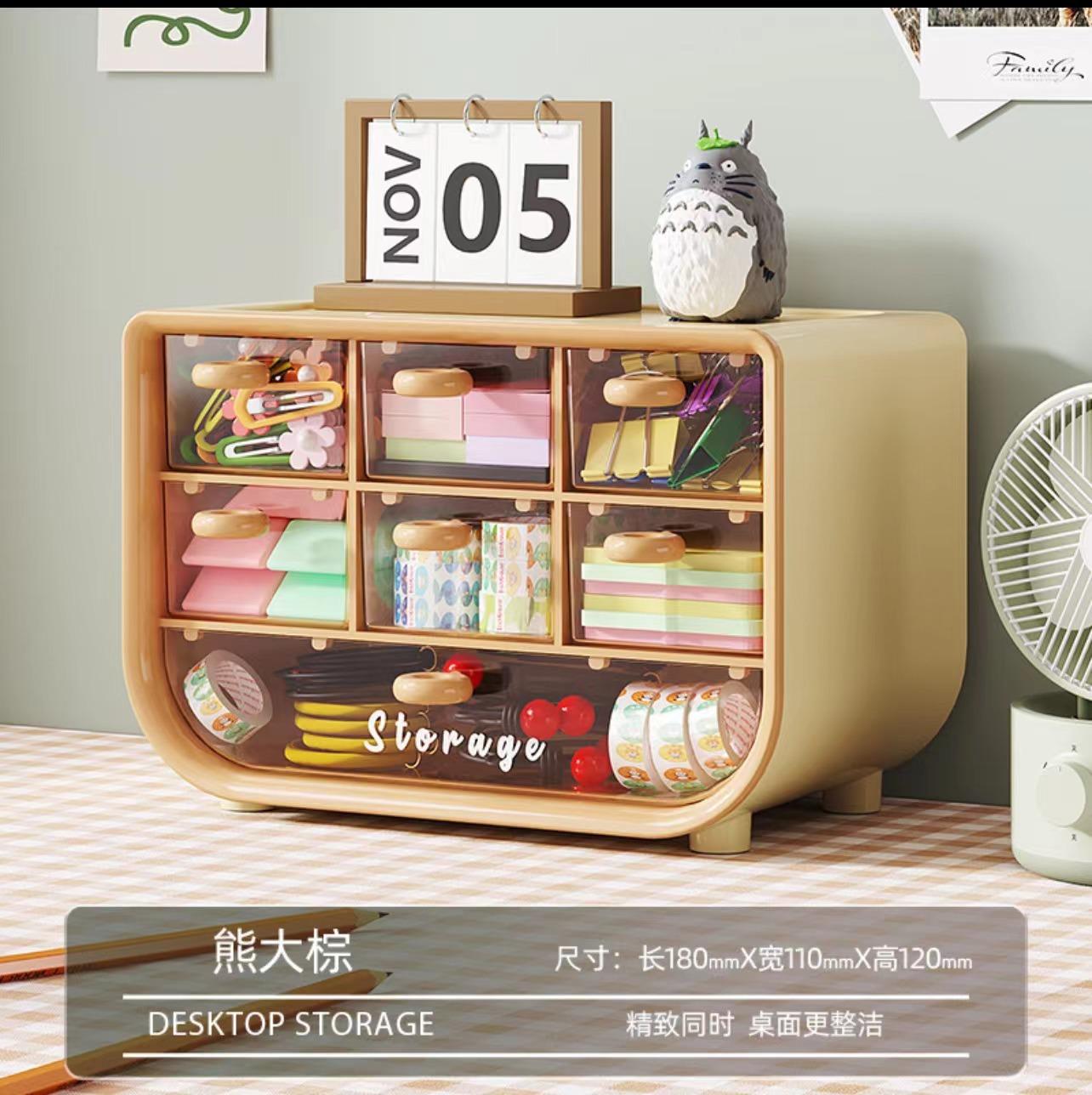 

Desktop 7grid Drawer Storage Box Organizer Multifunction Desk Storage Box Sundries Jewelry Transparent Box Stationery Pen Holder жовтий
