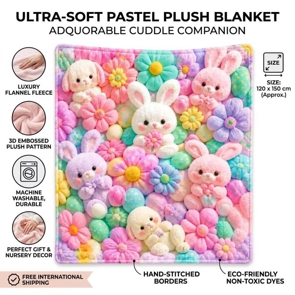 Flannel Throw Blanket Cartoon Nap Blanket Comfortable Plush Blanket  All-Season