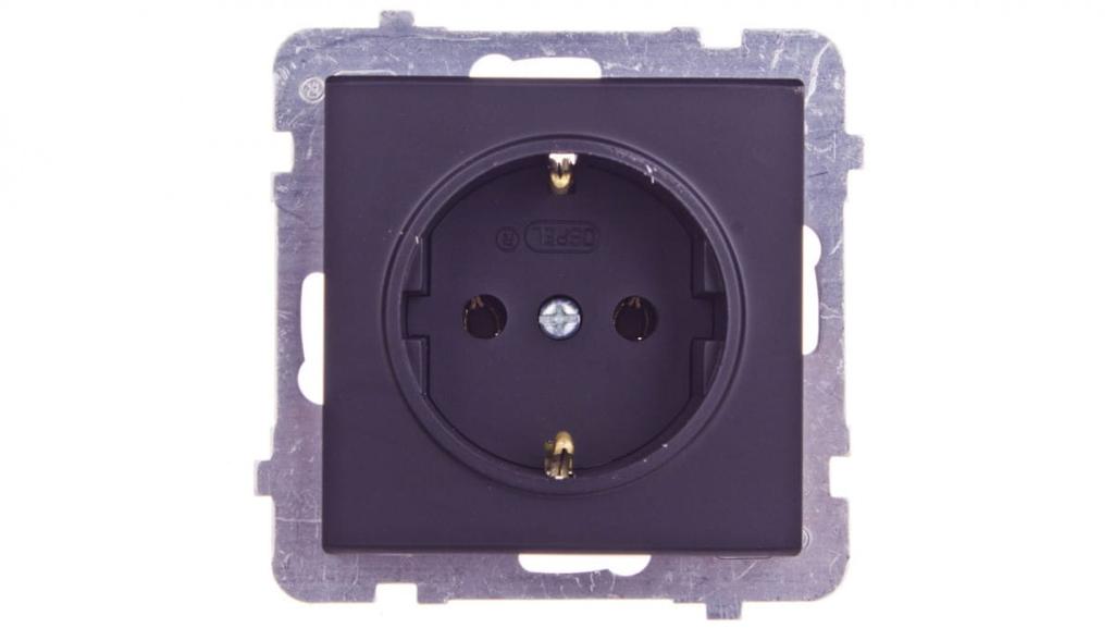 Sonata Single Socket Z/U Schuko Black Metalikgp-1Rs//33