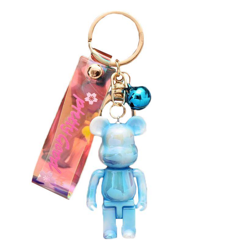 Bear Cute Gradient Acrylic Key Chain Car Pendant Bag Couple Creative Crystal