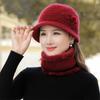 Hat Female Autumn and Winter Rabbit Hair Big Eaves Knitted Hat Old Hat Old Lady Fleece Warm Wool Hat