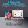 Tri-fold Keyboard with Touchpad Three Bluetooth Keyboard Portable Mini Keyboard Rechargeable Keyboard for PC Windows Android IOS