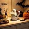 Decorative Ghost Sculpture Cute Halloween Figurine, Reading On Toilet Resin Statue, Party Supplies Funny Ornament for Tiered Tray Tabletop Mantel