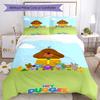 3pcs Hey Duggee Bedding Set Duvet Cover Closure Includes 1 Duvet Cover & 2 Pillowcases, Soft and Comfortable for All Seasons.