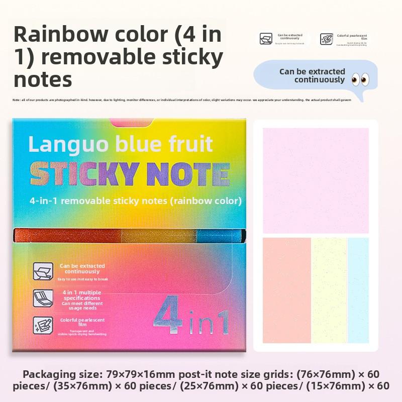 Pearlescent Sticky Notes for Students Pull-out High-value Cute Student Supplies Transparent Sticky Tear-off Sticky Notes