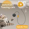 Self Play Cat Ball Toy With Threaded Fixation Fluffy Ball & Feather Teaser Interactive Toy For Indoor Small Cats