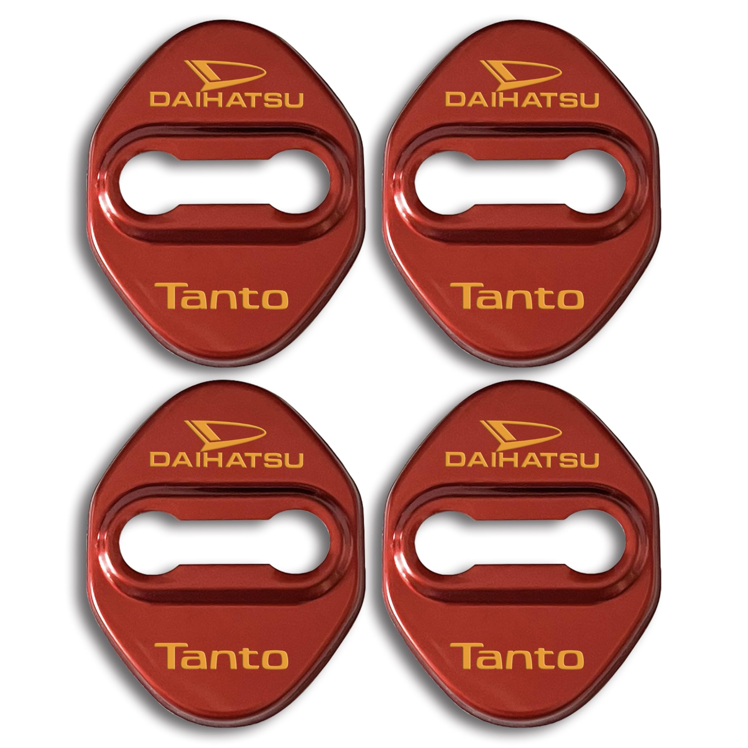 

Накладка на дверной фиксатор с золотым логотипом DAIHATSU Tanto для аксессуаров Daihatsu, зеркальные кастомные детали (красный) 4 pieces красный