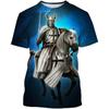 3D Print Knight Templar T-shirt Men Women Cross Fashion Trendy Cool Short Sleeve O Neck T-shirt Unisex Jesus Christian Tees