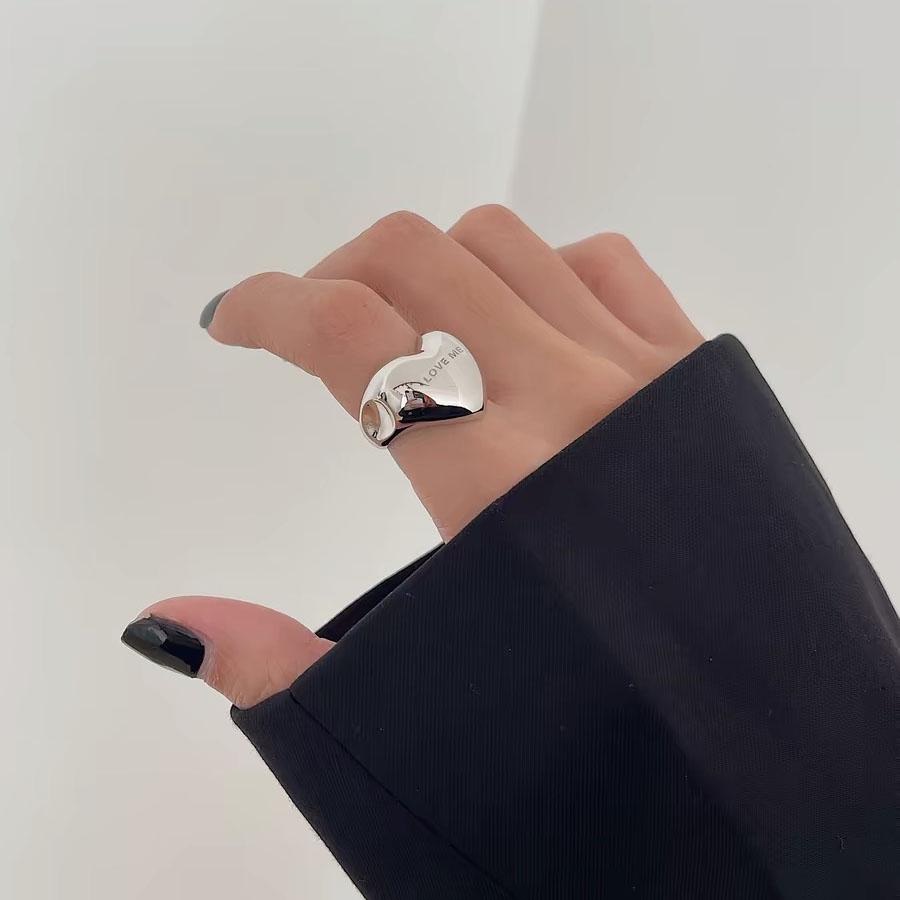 Xiaomi BFCLUB Silver Color Rings for Women Fashion Geometric Handmade Irregular Heart Ring Party Christmas Gift
