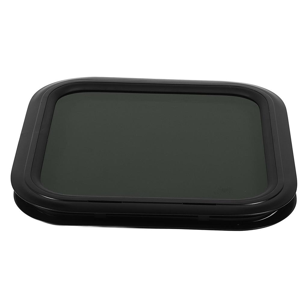 450x450mm RV Fixed Window Rounded Transparent Black Glass Entrance Door Window with Frame for Camper Caravan for