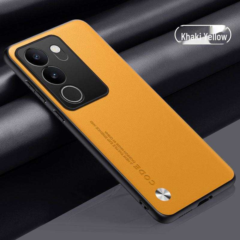 New Protective Cover for Vivos17Pro, S16e, S15, and S12 with Kevlar Anti-fall Feature In Official Plain Leather Design.