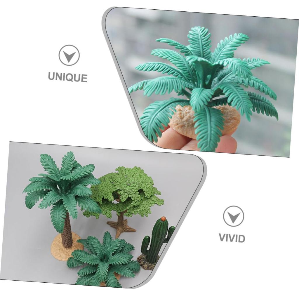 NUOBESTY Set of 4 Simulation Plants, Mini Fake Trees, for Landscape Models, Indoor Decor, DIY Landscape Model, Approx. 3.3 Inches