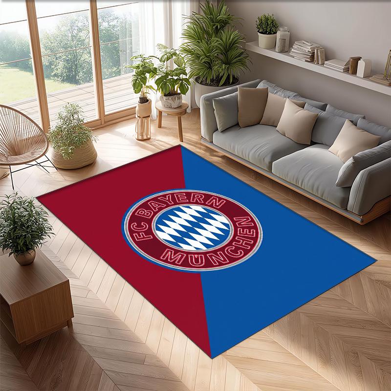 FC Bayern München Fußball Muster Weicher Teppich Rutschfest für Innenbereiche Sport Dekor Matte für Schlafzimmer