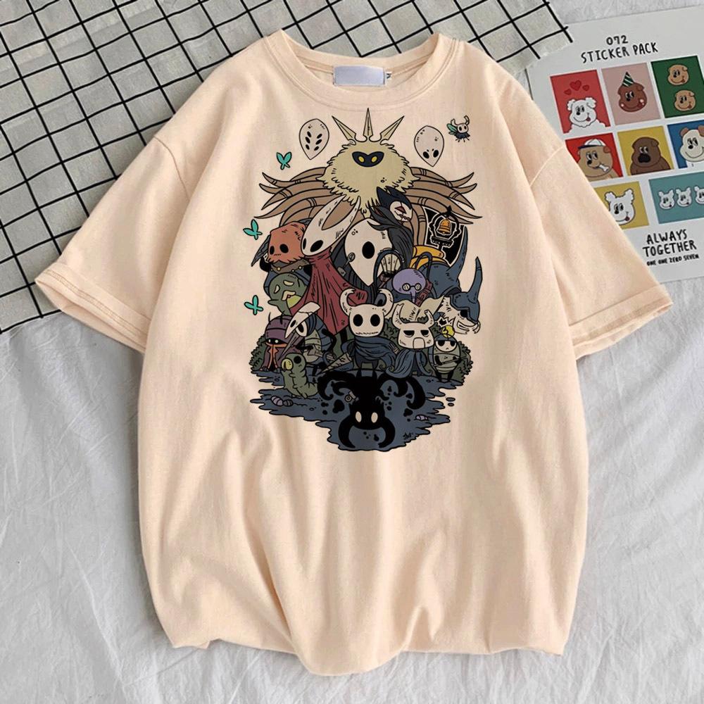 Hollow Knight Silksong Pattern Print TShirt HipHop Retro Anime Womens Clothing Comfortable Breathable and Soft Cotton