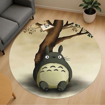 1pc Totoro Tree Round Chair Mat Area Rug - Non-Slip, Floor Mat for Office, Bedroom, and Indoor Decor C1125222