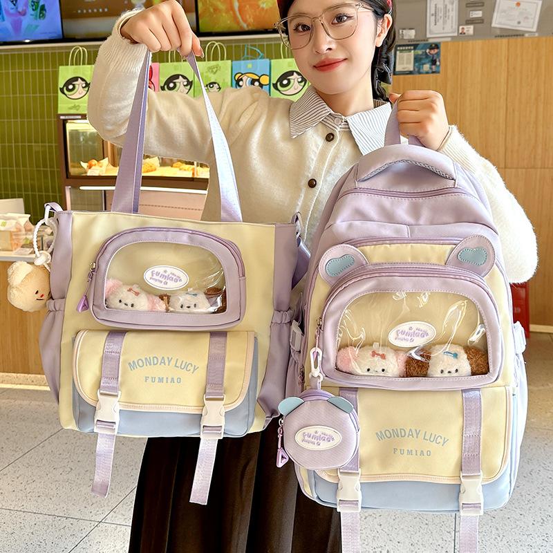 Schoolbag Children Elementary School Girl Junior High School Student Cartoon High Value Ins Pain Bag Backpack