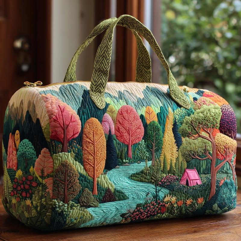 Borsa Duffel da Viaggio Grande Capacità Trapuntatura 3D Artigianato Stampa Fiore Farfalla Borse Tote Borsa Sportiva Palestra Per Campeggio all'Aperto