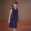 Hacikis Girls' Summer Vintage Denim V-Neck A-Line Midi Dress