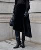 Rene J Velvet Diagonal Flared Skirt