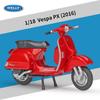 Welly 1/18 2016 Vespa PX Lega Scala Modello di Motocicletta Diecast Veicoli Giocattolo Metallo Auto Collezione Veicoli Giocattolo per Bambini Regalo