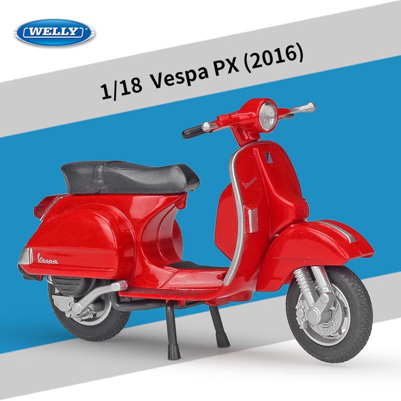 Welly 1/18 2016 Vespa PX Lega Scala Modello di Motocicletta Diecast Veicoli Giocattolo Metallo Auto Collezione Veicoli Giocattolo per Bambini Regalo