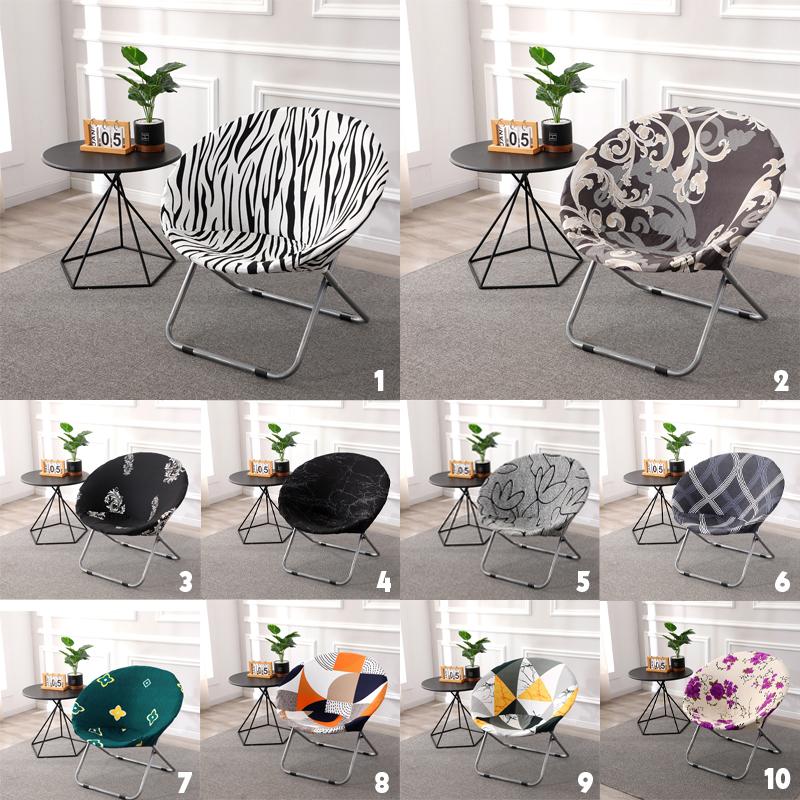 Round Moon Chair Cover Spandex Saucer Chair Covers Elastic Washable Fishing Chair Seat Protector Slipcovers Dustproof