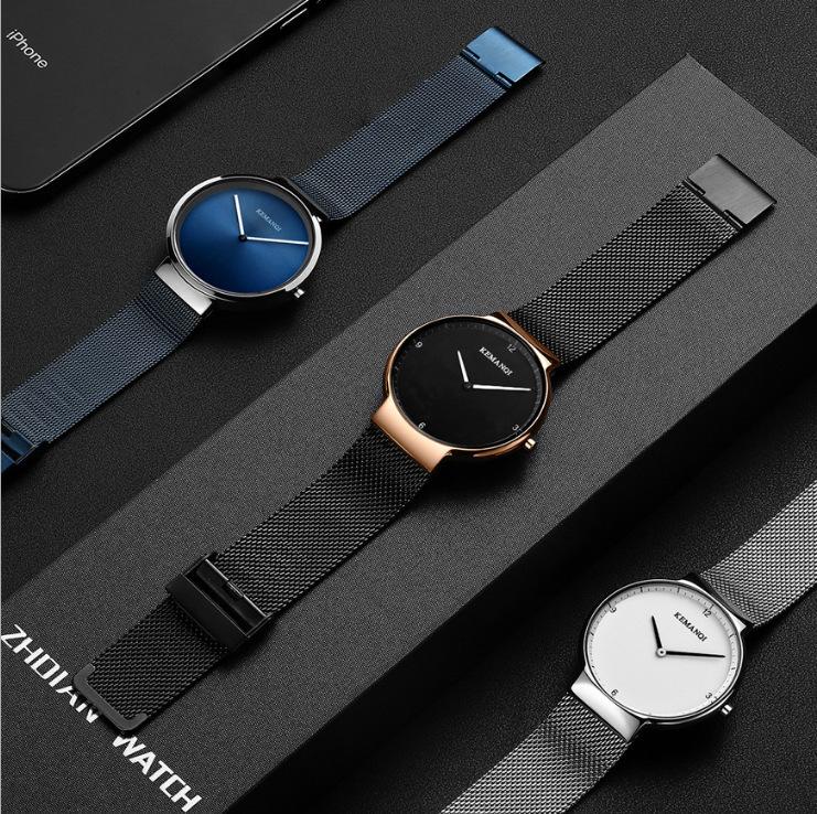 Thin Men'S Watch, Two-Pin Steel Belt Waterproof Quartz Watch, Couple Watch