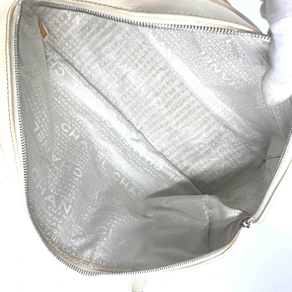 CHANEL CC CC Mark logo Tote Bag Shoulder Bag Hand Bag Leather/Canvas Beige/White