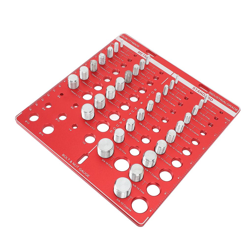 34PCS Screw Nut and Bolt Thread Checker Aluminum Alloy High Accuracy Bolt Nut Measuring Tool