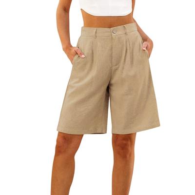 Shorts For Women Knee Length Dressy Wide Leg High Waisted Pull On Womens Linen Pants Summer Casual