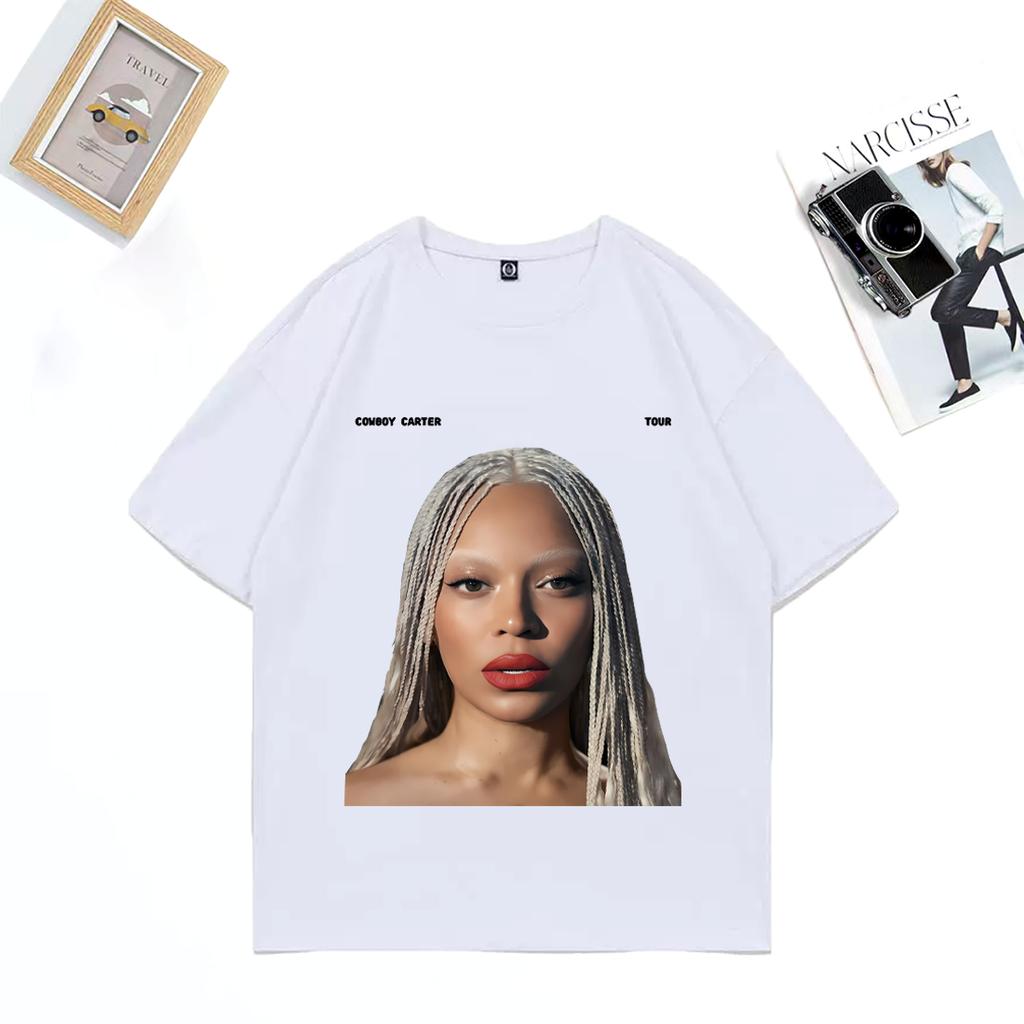 Beyoncé Cowboy Carter Tour 2025 Grafik T-Shirt Unisex DAMEN vintage Hip Hop Streetwear Rundhals Baumwollkleidung Kurzarm T-Shirt