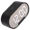 Digital Alarm Clock USB LED Display White Light Mirror Electronic Desktop Clock for Bedroom Living Room Office Black