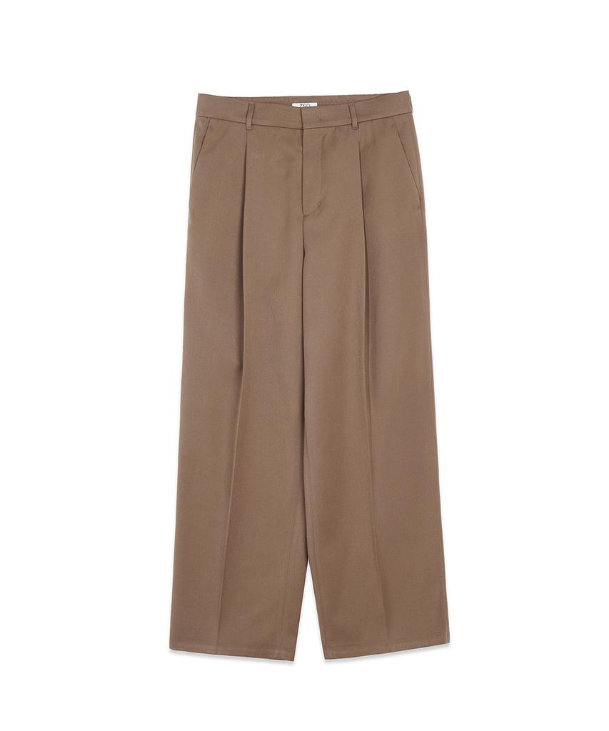 ZNO Beige Wool Single-Pleat Pants