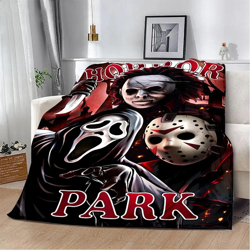Spooky Halloween Throw Blanket Soft Cozy Picnic Travel Blanket Perfect for Home Comfort and Gift Ideas
