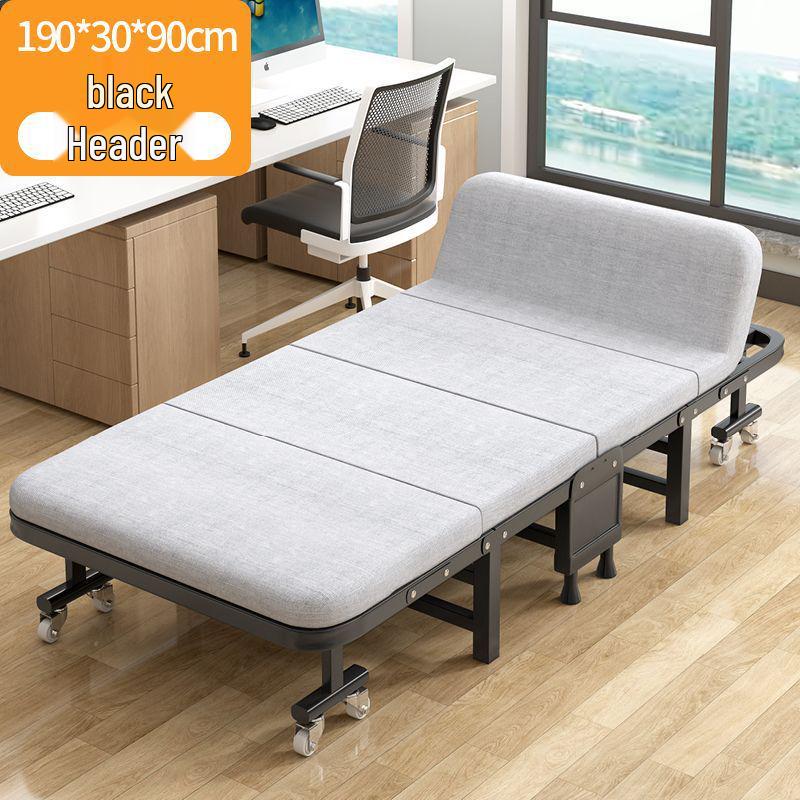 Adjustable Multi-Wheel Folding Bed for Office, Hospital, or Bedroom Use