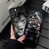 Löwe Männlich Mann König Weiche Handyhülle für iPhone 16 16E 17 Air 15 Pro Max 14 Plus 13 Mini 11 12 7 Schwarze Hülle Rückseite