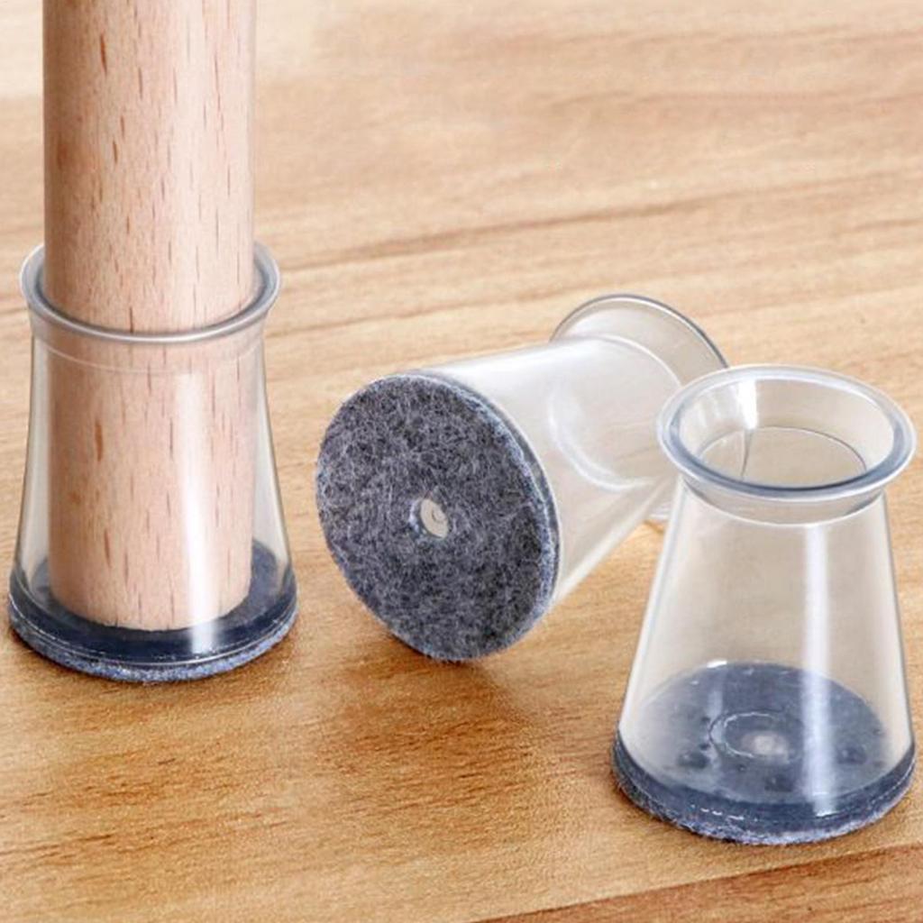 Chair Leg Covers Anti-Slip Anti-Scratch Cover Silicone Felt Furniture Pads For Table Patio Room Classroom Home Living Room