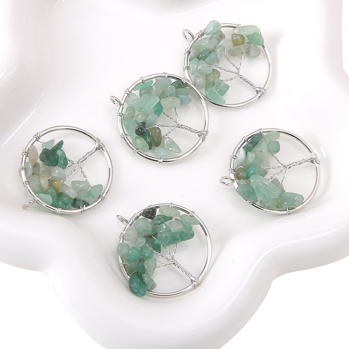 

30 мм натуральный драгоценный камень бусины подвески дерево кулон DIY ювелирные изделия ожерелье аксессуары 04