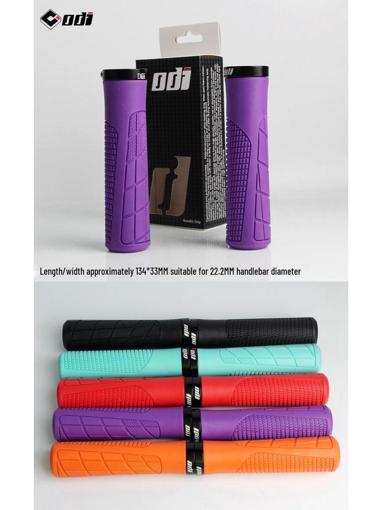 American ODI Anti-Slip Shock-Absorbing Lock-On Rubber Grips for Mountain, Fixed Gear, and Folding Bikes