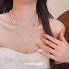 Double Layer Retro Pearl & Rice Bead Necklace - Fashionable Stackable Statement Accessory for Women